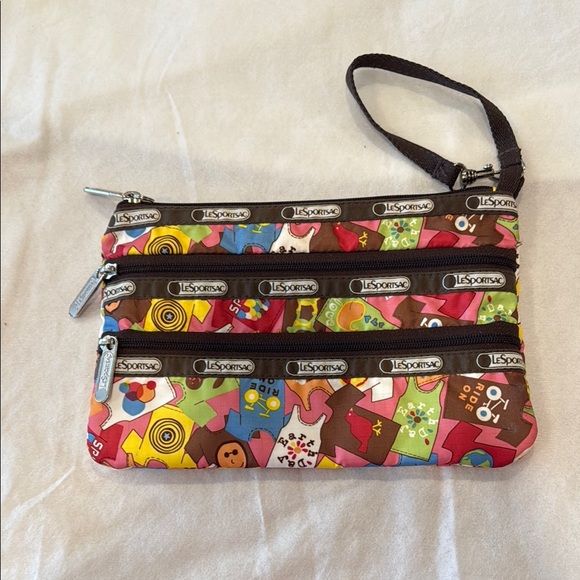 LeSportsac Multicolor Puzzle Print Wristlet - Picture 1 of 3